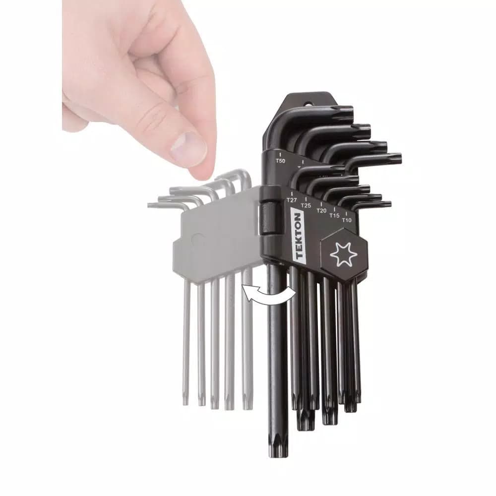 TEKTON 9-Piece Star Key Set, T10-T50 Torx L-Shaped Wrench Set