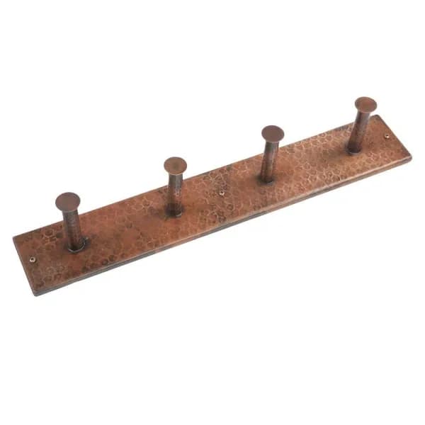Premier Copper Products Hand Hammered Copper Quadruple Robe Hook, Oil Rubbed Bronze