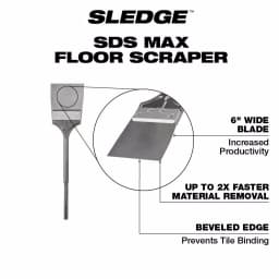 Milwaukee 6 in. SDS-Max SLEDGE Steel Floor Scraper Bit thumbnail 3