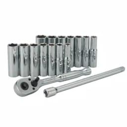 Stanley 1/4 in. Drive 6-Point Socket Set, 16-Piece Ratchet and Socket Set thumbnail 3