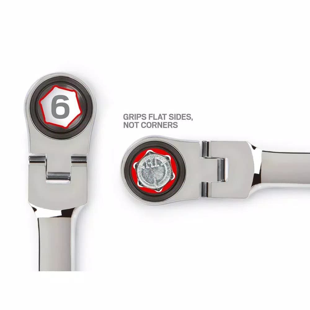 TEKTON 1/4 in. Flex-Head Ratcheting Combination Wrench, 72-Tooth, 6-Point