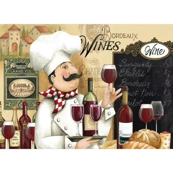 Morgan Home MHF Home Chef and Wine Multi-Colored Polypropylene Placemat Set, 4-Pack