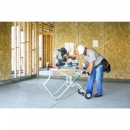 Bosch T4B Gravity Rise Miter Saw Stand with Wheels and Rapid-Release Mounts thumbnail 11