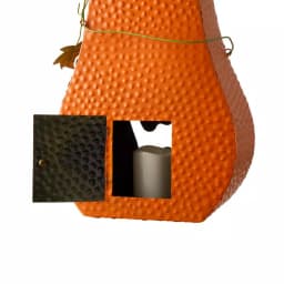 Glitzhome 23.62 in. Metal Jack-O-Lantern Halloween Decor with LED Pillar Candle thumbnail 5