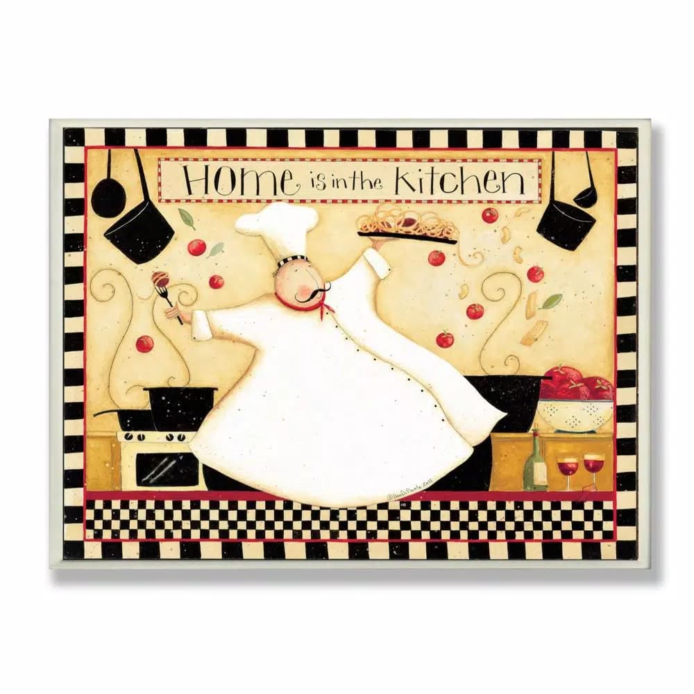 Stupell Industries "Home Is In The Kitchen" Dan Dipaolo Printed Wood Wall Art, 12.5 in. x 18.5 in.