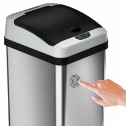 Halo 13 Gallon Platinum Extra-Wide Stainless Steel Automatic Sensor Trash Can thumbnail 5