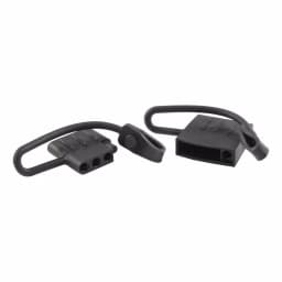 CURT 4-Way Flat Connector Dust Cover Set - Black Rubber Trailer Plug and Socket Covers thumbnail 1