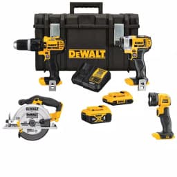 DEWALT 20V MAX Lithium-Ion Cordless 4-Tool Combo Kit with TOUGHSYSTEM Case, 2Ah & 4Ah Batteries thumbnail 1