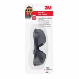3M Flat Temple Safety Glasses with Grey Tinted Lenses, Black/Gray Semi-Rimless Frame thumbnail 3