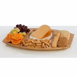 Unbranded Creative Ware TableStyles Bamboo and Ceramic Chip 'n Dip Party Server Set thumbnail 3