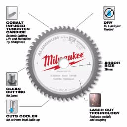 Milwaukee 5-3/8 in. 50T Carbide Aluminum and Metal Cutting Circular Saw Blade thumbnail 3