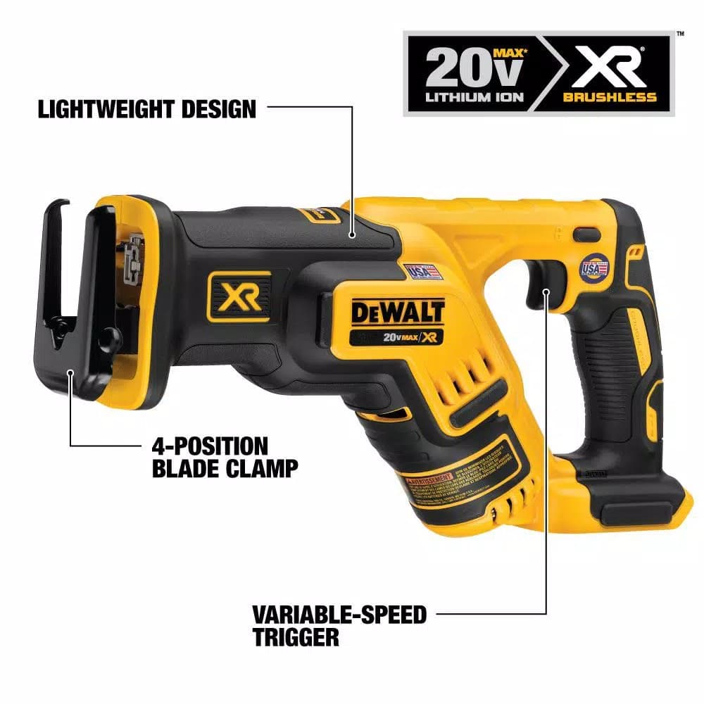DEWALT 20V MAX XR Cordless Brushless Compact Reciprocating Saw (Tool-Only)