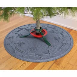 Bungalow Flooring Aqua Shield Bluestone 35 in. Round Reindeer Run Christmas Tree Mat thumbnail 2