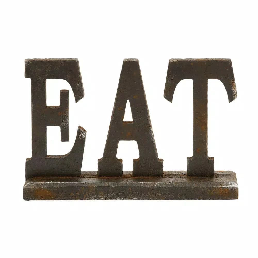 LITTON LANE Home and Hearth 12 in. x 8 in. EAT Wood Sign - Rustic Kitchen Decor