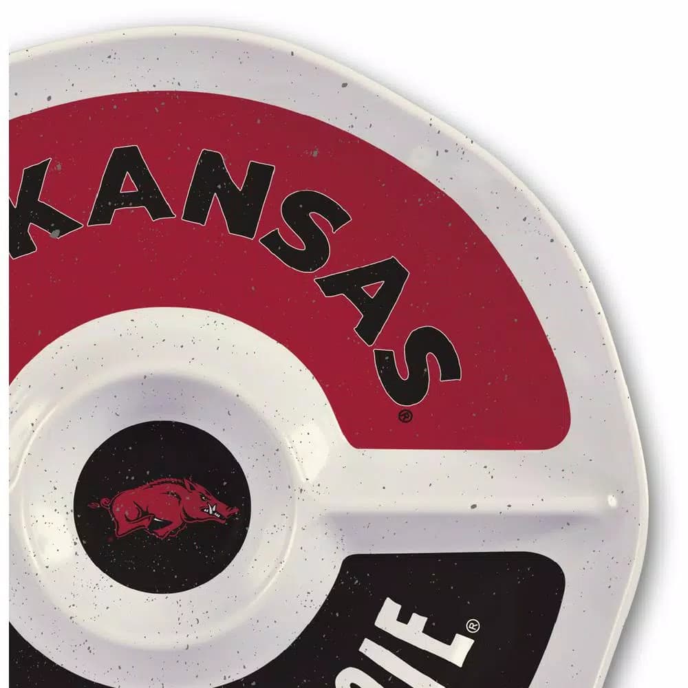 Magnolia Lane Arkansas NCAA Officially Licensed 15 in. Melamine Chip and Dip Serving Tray