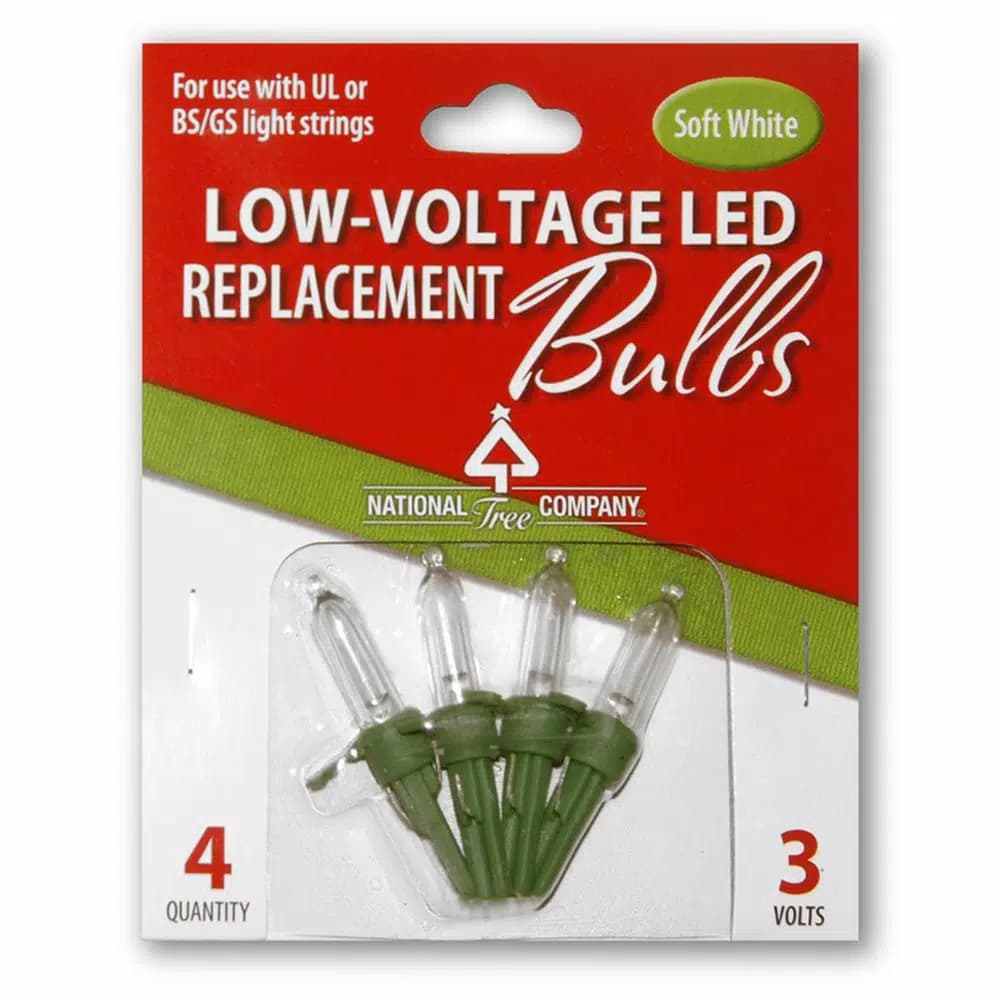 National Tree Company Soft White LED Replacement Mini Bulbs, 4-Pack, 3V Low Voltage