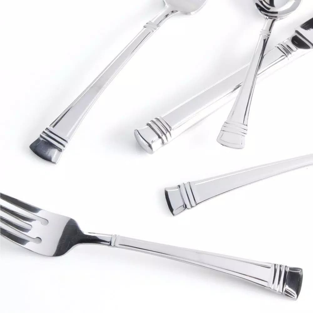 Gibson Cordell 20-Piece Stainless Steel Flatware Set, Service for 4, Mirror Polished
