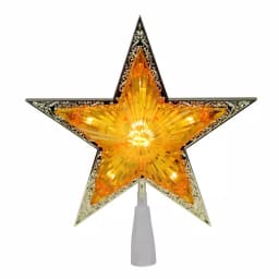 Northlight 9 in. Gold and Amber Crystal 5-Point Star Christmas Tree Topper, Prelit thumbnail 2