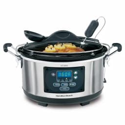 Hamilton Beach 6 Qt. Stainless Steel Programmable Slow Cooker with Temperature Probe thumbnail 1