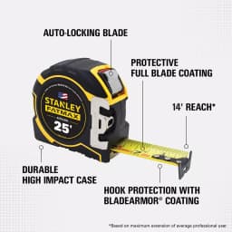 STANLEY FATMAX 25 ft. x 1-1/4 in. Auto-Lock Tape Measure with BladeArmor thumbnail 2