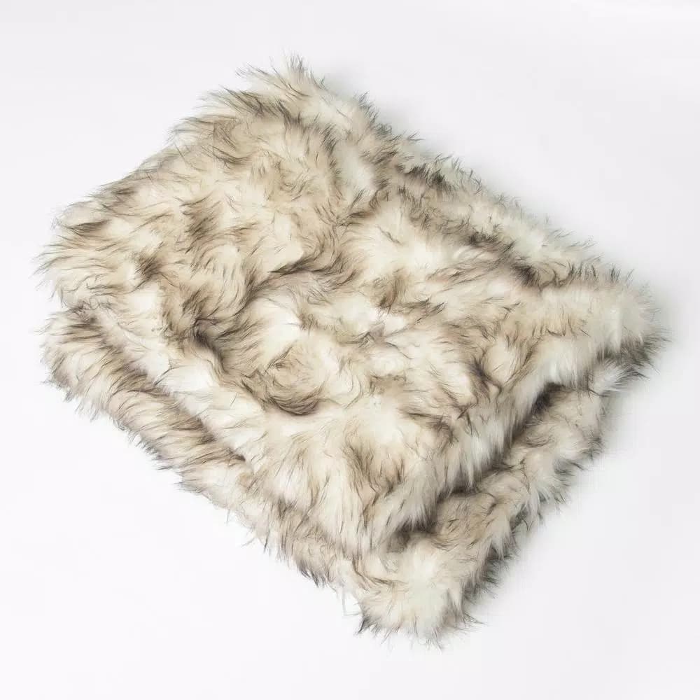 Best Home Fashion Bleached Finn Faux Fur Throw Blanket, 58 in. x 60 in.