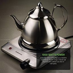 Ovente 1000W Electric Infrared Single Burner Cooktop, Silver Ceramic Glass Hot Plate thumbnail 7