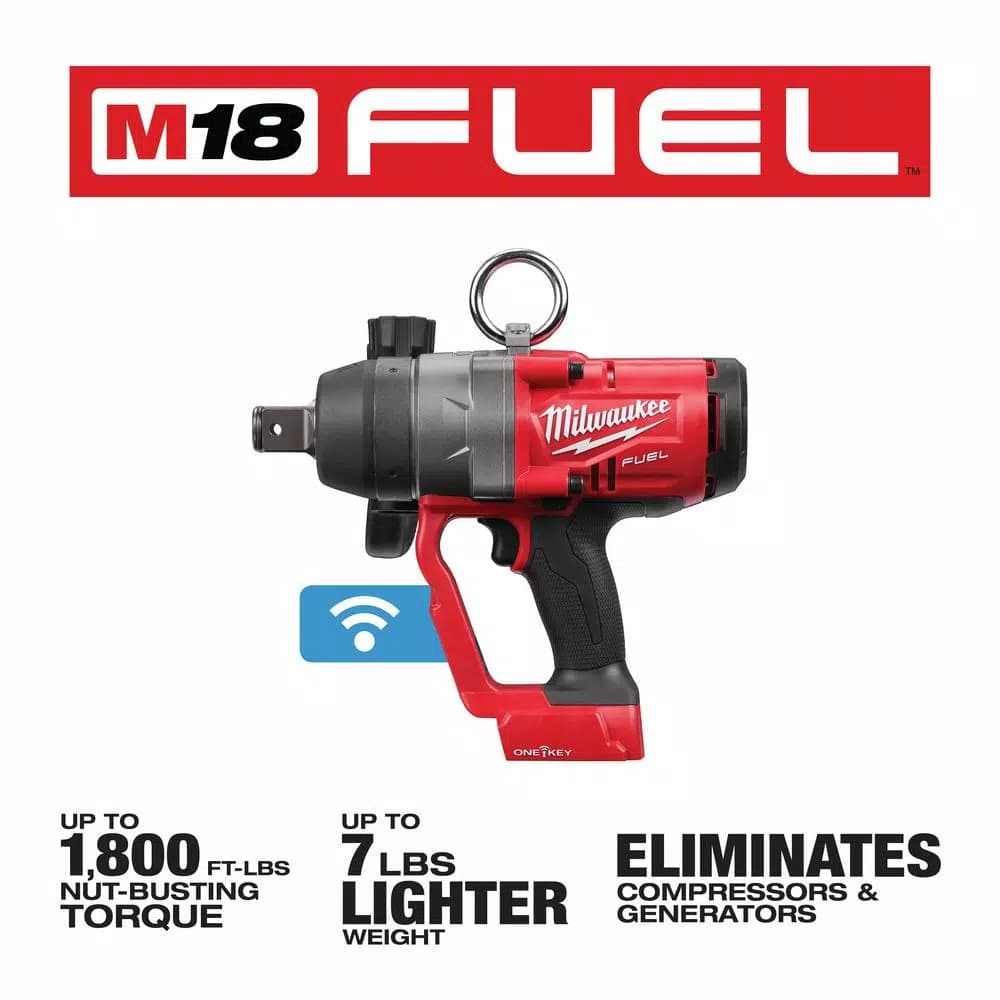 Milwaukee M18 FUEL 1 in. High Torque Impact Wrench with ONE-KEY, 18V Brushless Cordless (Tool-Only)