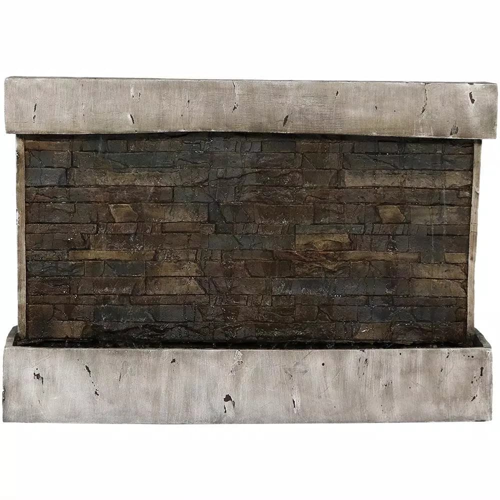Sunnydaze Decor 24 in. Ancient Style Outdoor Wall Water Fountain, Gray Polyresin