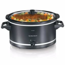 Hamilton Beach 8 Qt. Black Oval Slow Cooker with Glass Lid and Temperature Settings thumbnail 4