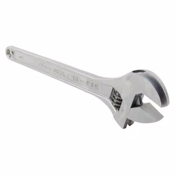 Klein Tools 15 in. Adjustable Wrench, Forged Heat-Treated Alloy Steel