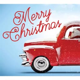 My Door Decor 7 ft. x 8 ft. Red Truck Christmas Garage Door Mural Banner thumbnail 1