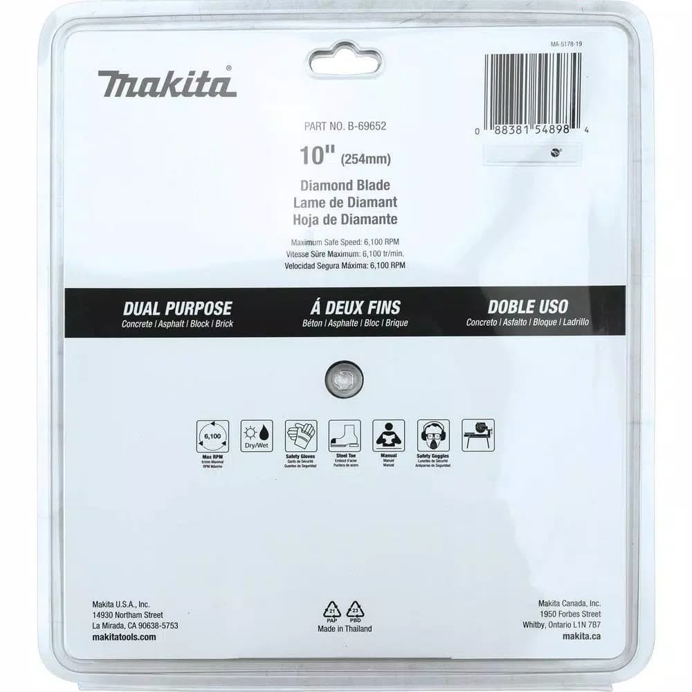 Makita 10 in. Segmented Rim Dual Purpose Diamond Blade for Concrete and Masonry