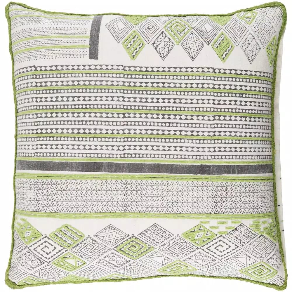 Artistic Weavers Poynter Green Graphic 100% Cotton 20 in. x 20 in. Square Throw Pillow