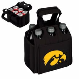 Picnic Time University of Iowa Hawkeyes 6-Bottle Insulated Neoprene Beverage Carrier, Black thumbnail 2