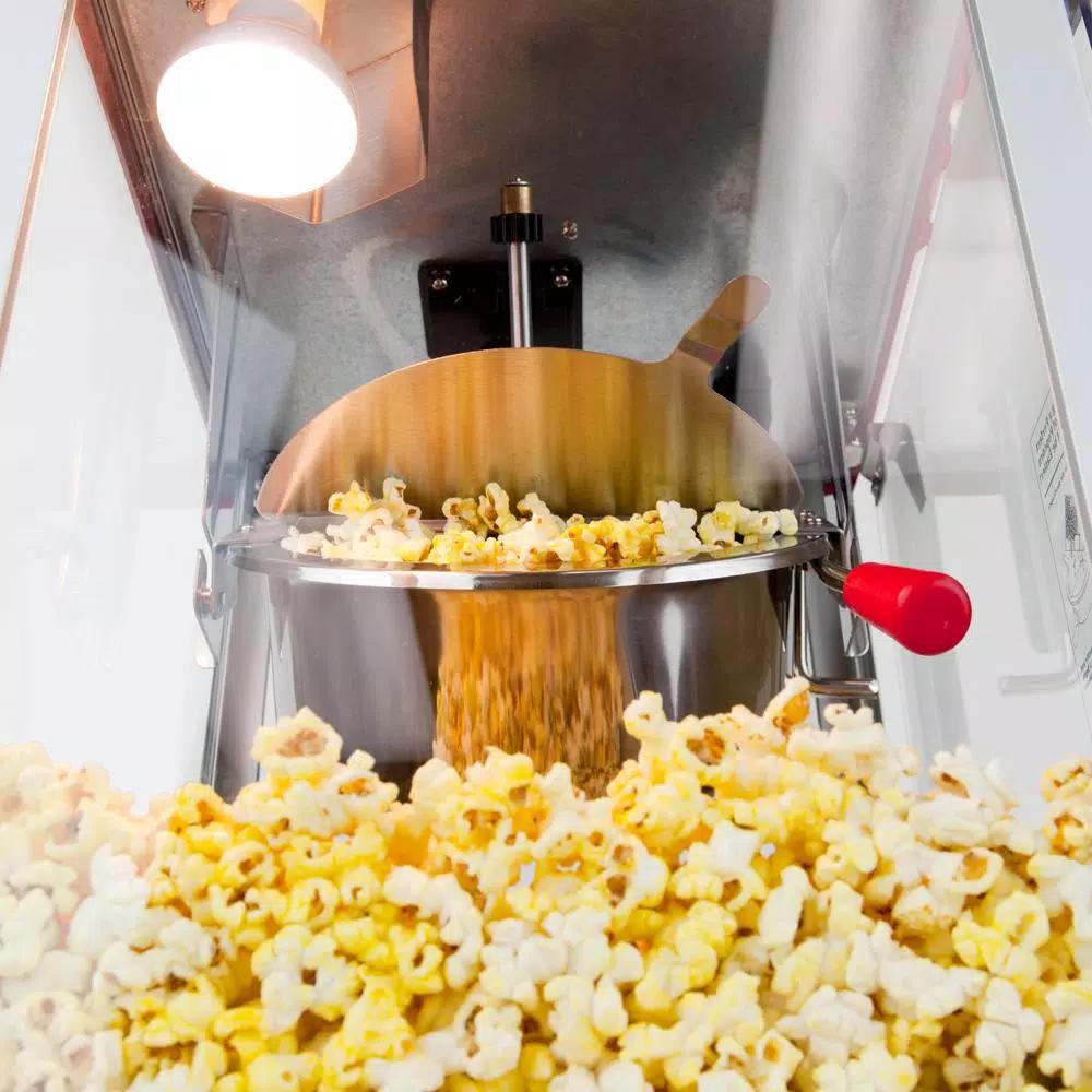 Funtime Sideshow Popper 8 oz. Popcorn Machine and Cart, Traditional Black Theater Style Popper