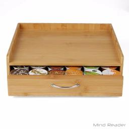 Mind Reader 32-Capacity Bamboo Brown K-Cup Storage Drawer with Lip Panel for Keurig thumbnail 4