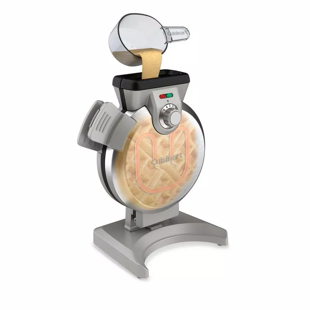Cuisinart Vertical Belgian Waffle Maker with Stainless Steel Cover and 5 Browning Levels