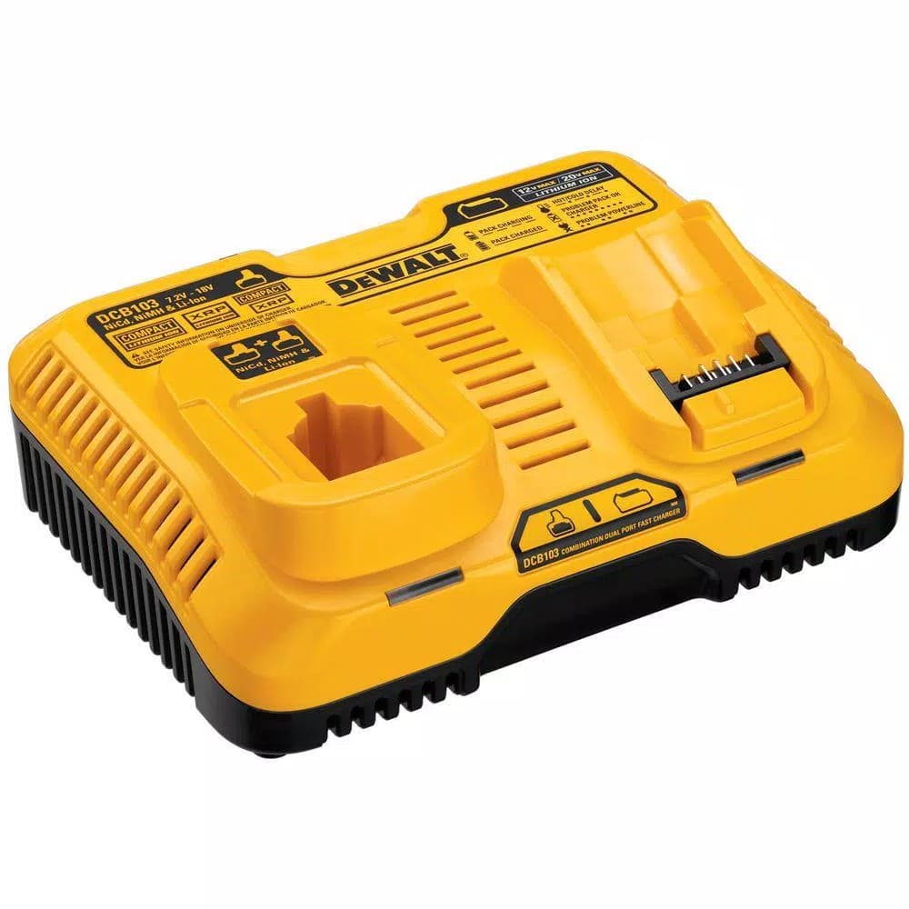 DEWALT DCB103 Dual Port Fast Charger for 12V-20V MAX and 7.2V-18V Batteries