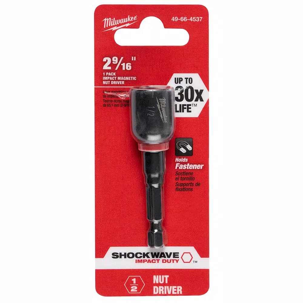 Milwaukee SHOCKWAVE Impact Duty 1/2 in. Magnetic Nut Driver, 2-9/16 in. Length