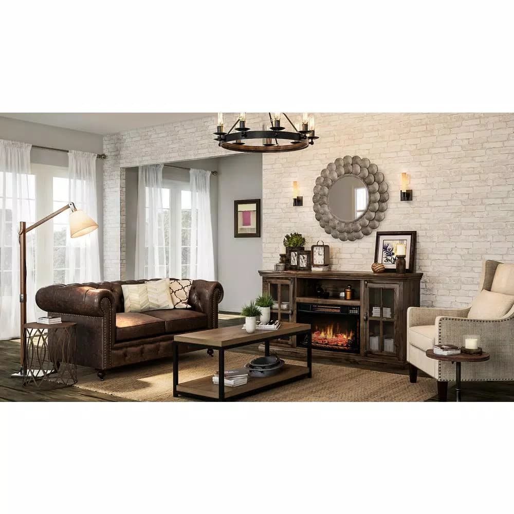 Stonebriar Collection Grand Central Station 14 in. x 10 in. Rustic Metal and Glass Square Tabletop Analog Clock