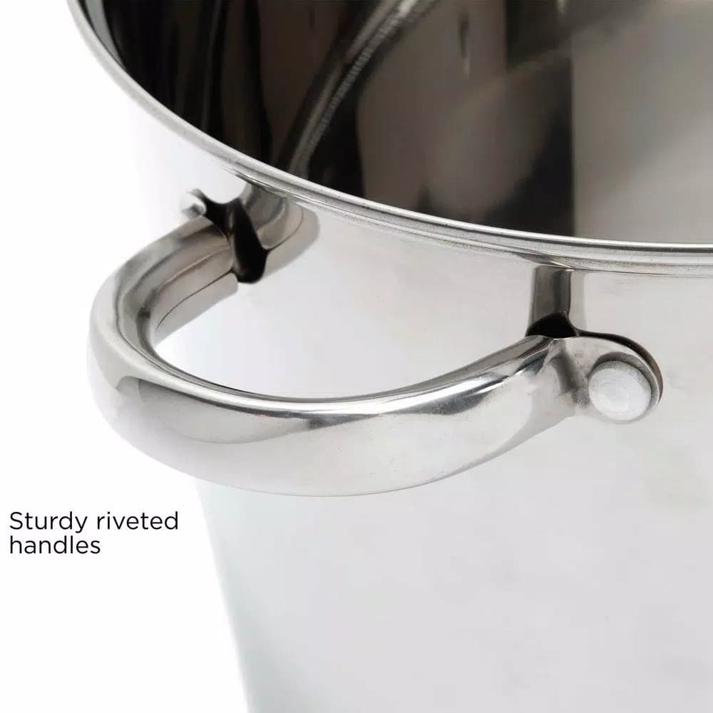 Ecolution Pure Intentions 12 Qt. Stainless Steel Stock Pot with Glass Lid