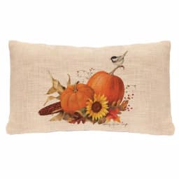 Heritage Lace Harvest Pumpkin Natural Throw Pillow - 12 x 20 in. Farmhouse Style Polyester Rectangle Pillow thumbnail 2