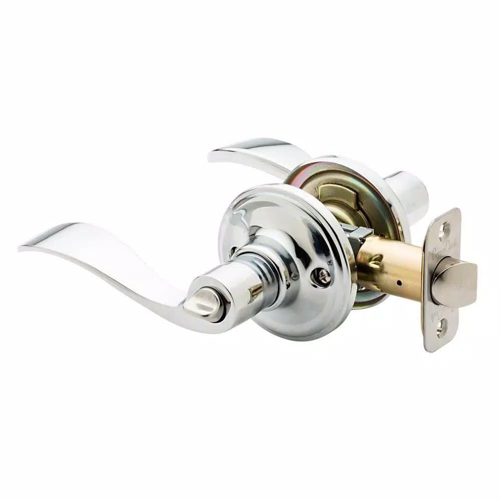 Copper Creek Waverlie Polished Stainless Steel Privacy Bed/Bath Door Lever