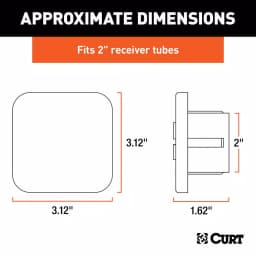 CURT 2" Rubber Trailer Hitch Receiver Tube Cover, Black thumbnail 5