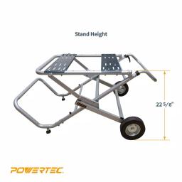 POWERTEC Rolling Foldable Table Saw Stand with 330 lb Capacity and 8-inch Wheels thumbnail 2