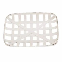 Glitzhome 30 in. H x 24 in. W White Wooden Tobacco Basket Wall Decor thumbnail 5