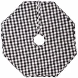 VHC Brands Emmie 21 in. Black and White Patchwork Christmas Tree Skirt, Hand-Quilted Cotton thumbnail 2