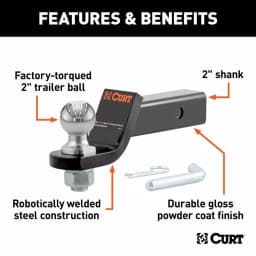 CURT Loaded Ball Mount with 2" Ball, 2" Shank, 7,500 lbs. Capacity, 2" Drop thumbnail 3