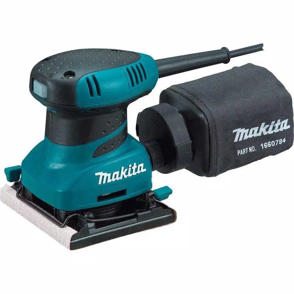 Makita 2 Amp Corded 1/4 Sheet Finishing Sander with Sanding Paper and Dust Bag