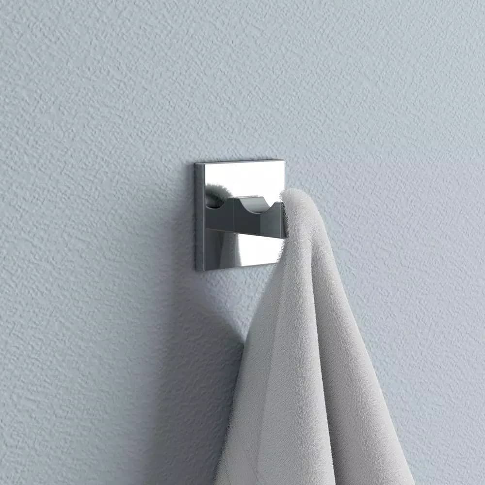 Croydex Brompton Single Robe Hook - High Quality Brass with Chrome Finish